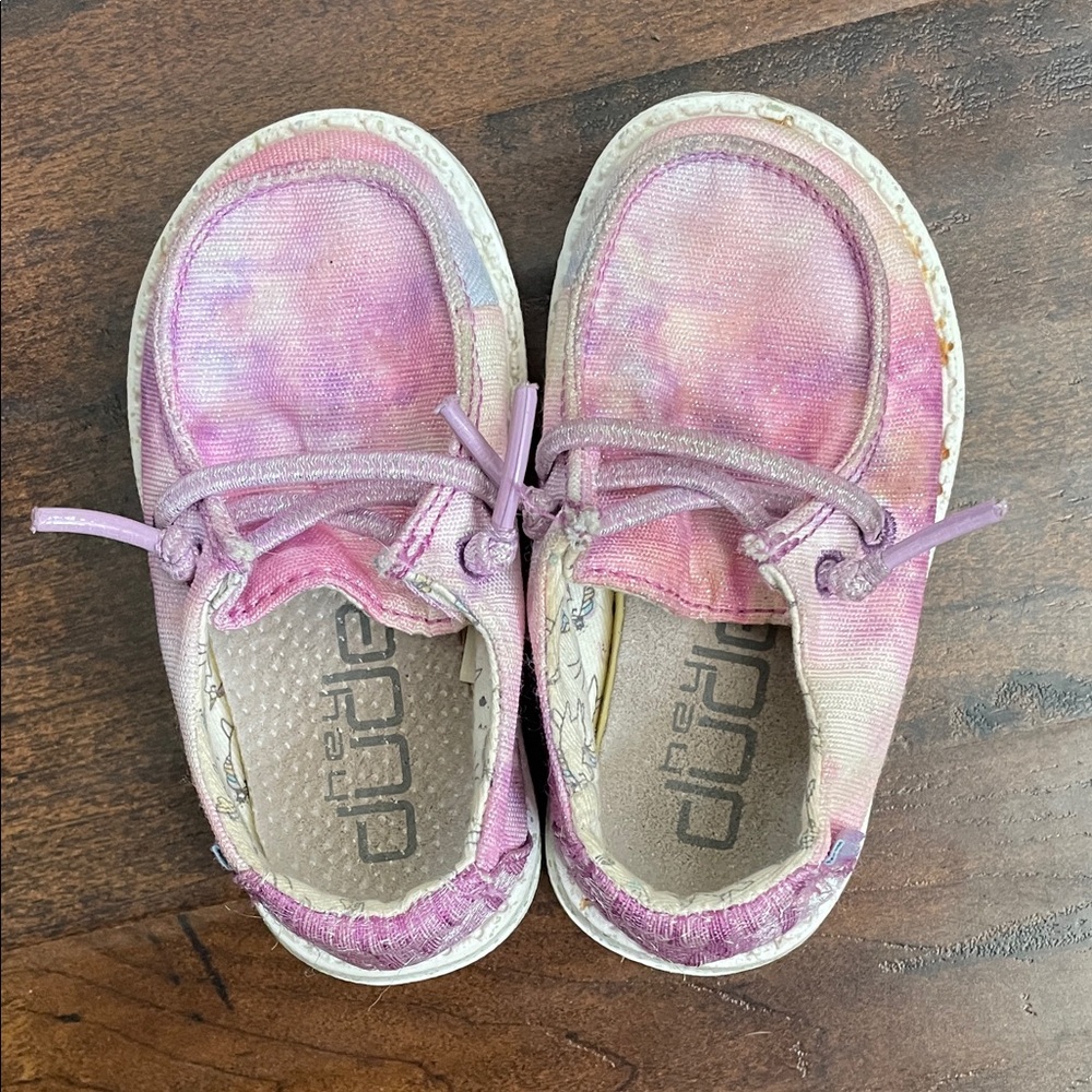 Hey Dude Kids Tie-Dye Pink Moccasins